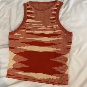 orange patterned tank